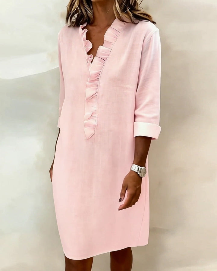 Klänning Ryschad V-Ringning Enfärgad