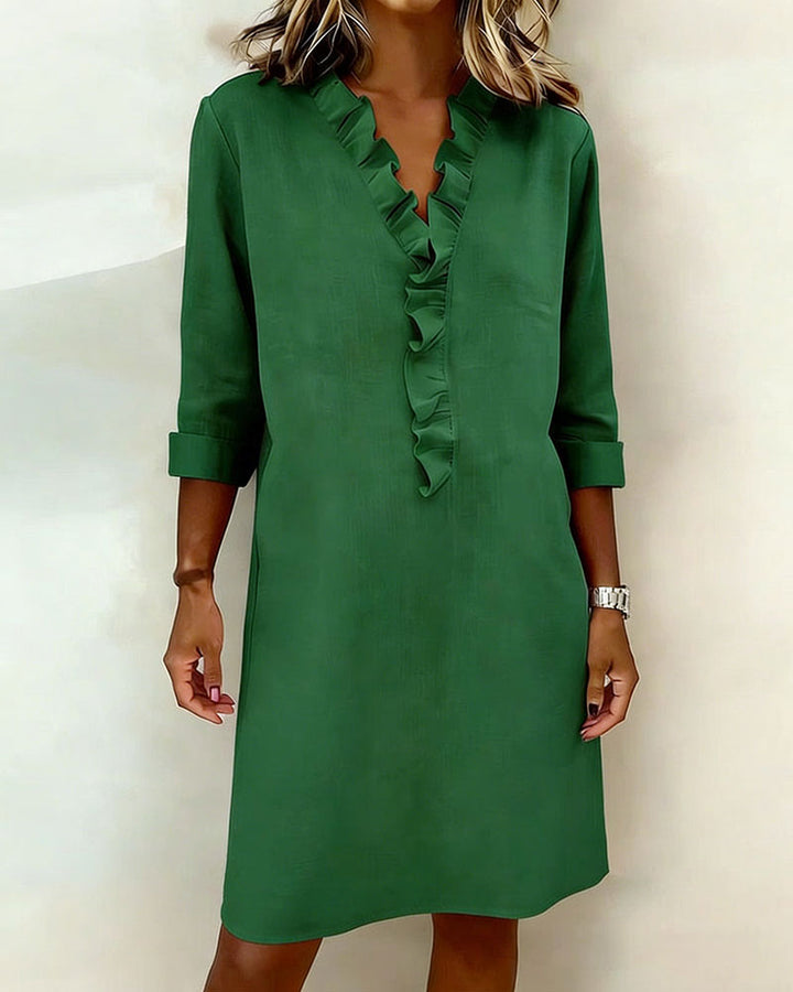 Klänning Ryschad V-Ringning Enfärgad