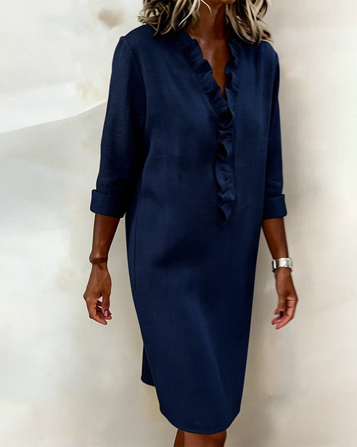 Klänning Ryschad V-Ringning Enfärgad