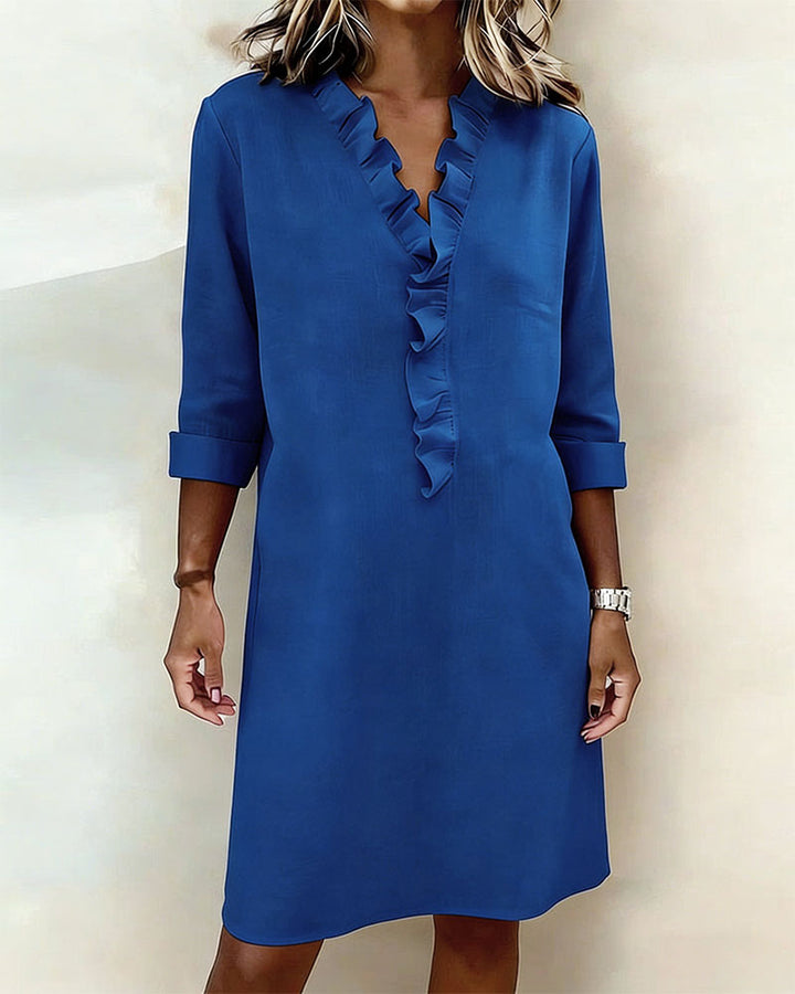 Klänning Ryschad V-Ringning Enfärgad