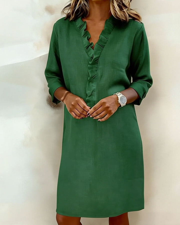 Klänning Ryschad V-Ringning Enfärgad