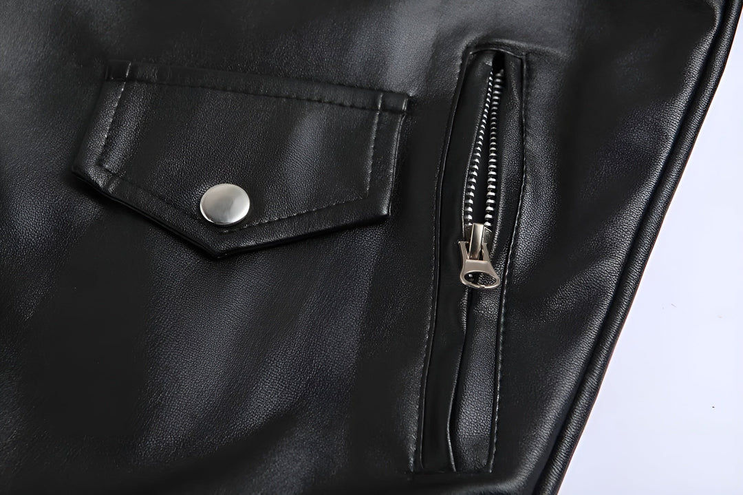 Björn™ | Klassisk Läderjacka i Bikerstil