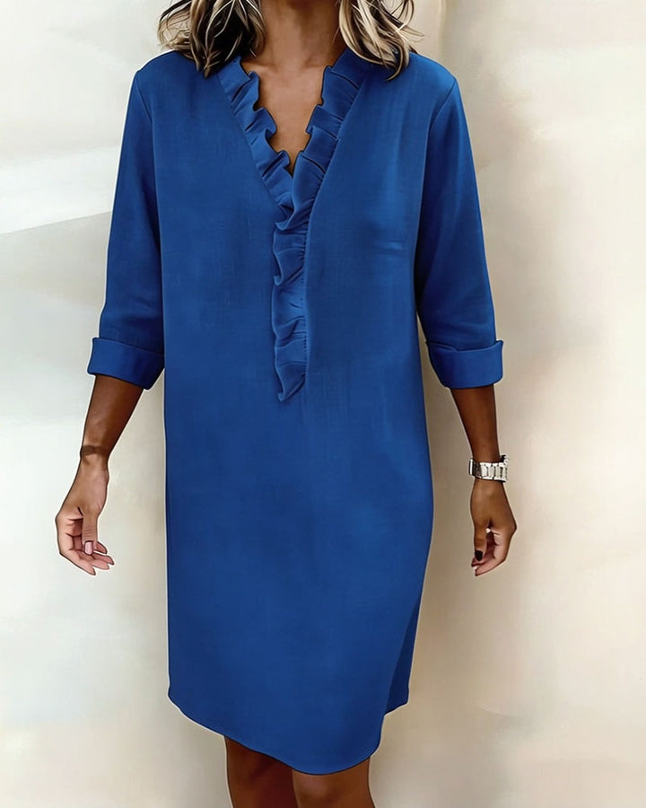 Klänning Ryschad V-Ringning Enfärgad