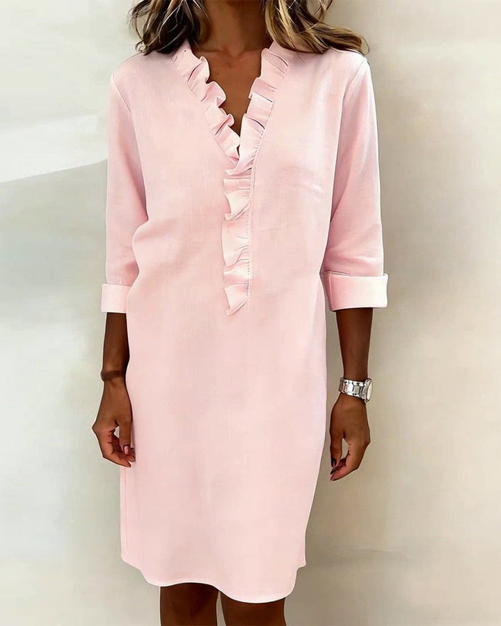 Klänning Ryschad V-Ringning Enfärgad