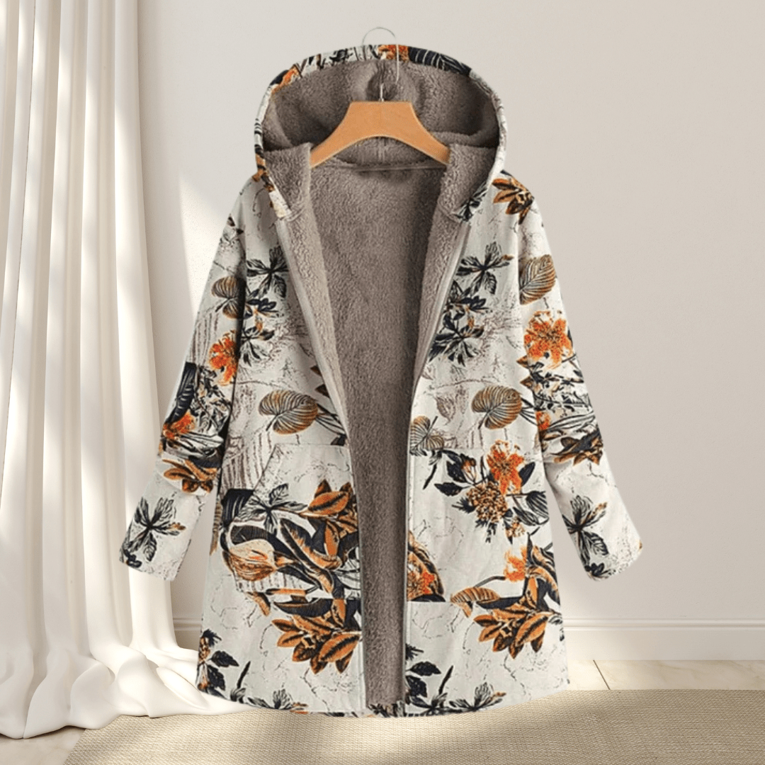 Fleural™ - Stilren Blommig Fleecejacka