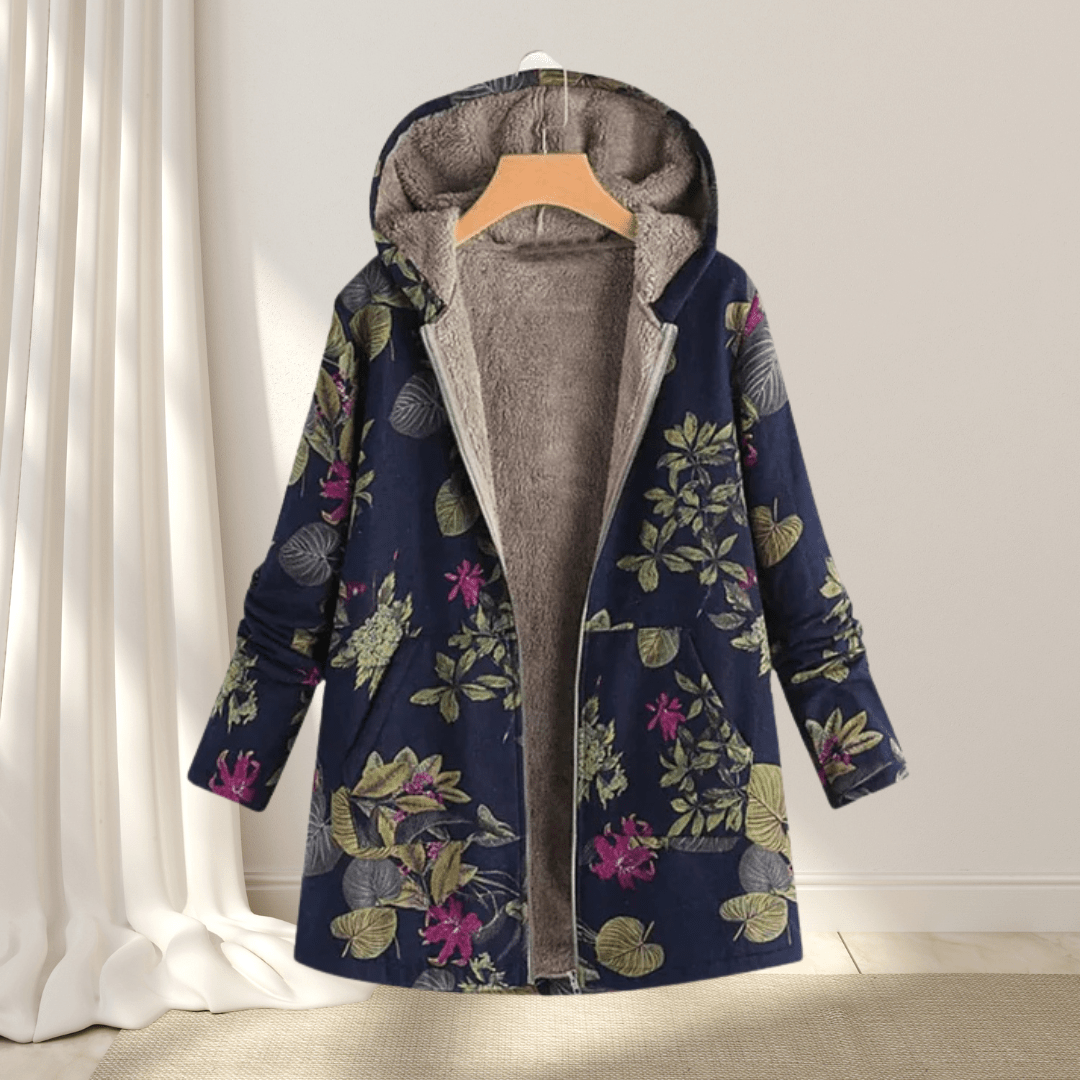 Fleural™ - Stilren Blommig Fleecejacka