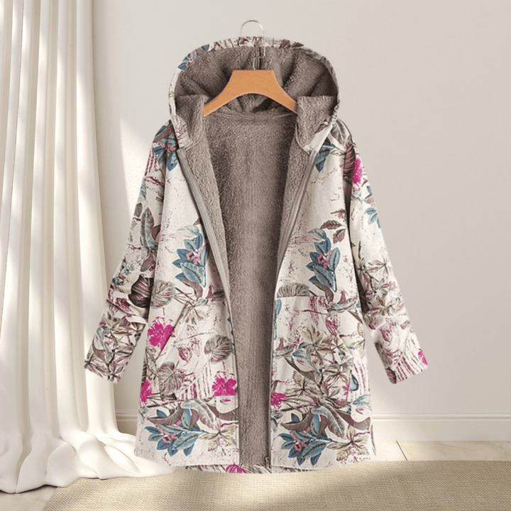 Fleural™ - Stilren Blommig Fleecejacka