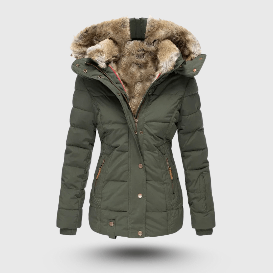 Hanne™ - Vinterjacka med Fluffig Krage och Slim Fit
