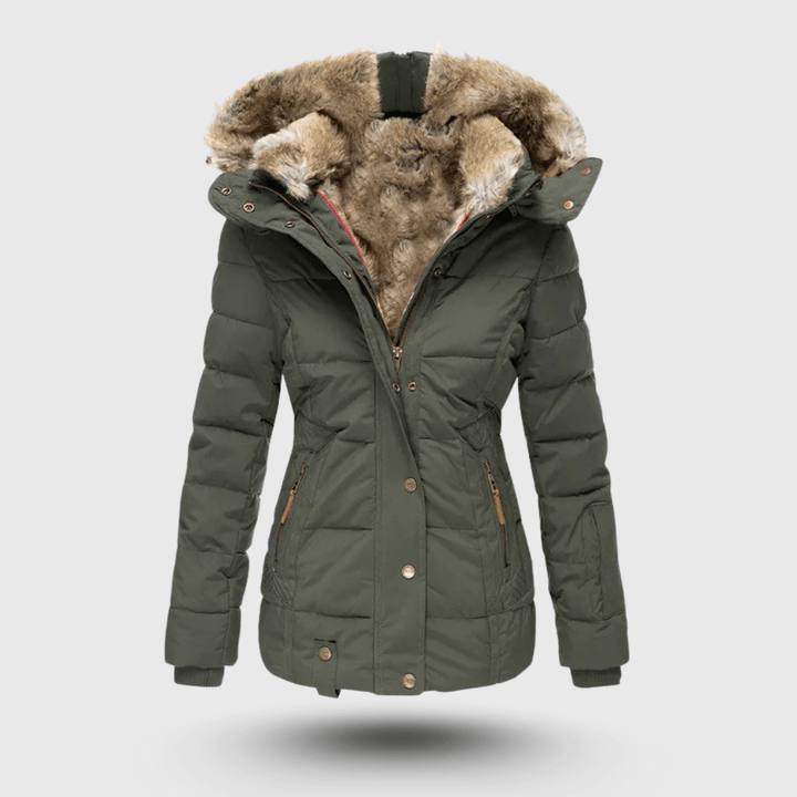 Hanne™ - Vinterjacka med Fluffig Krage och Slim Fit