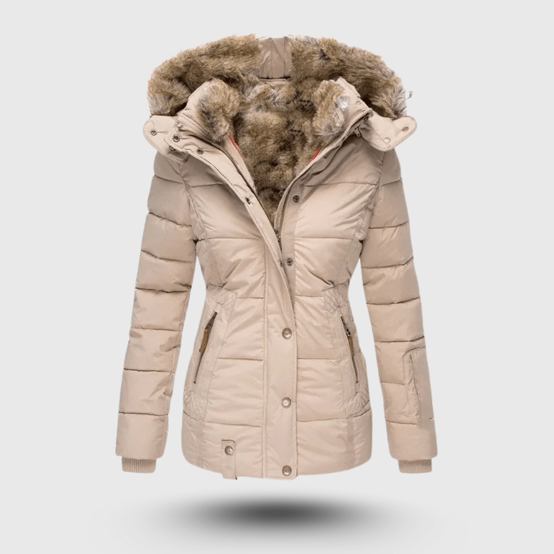 Hanne™ - Vinterjacka med Fluffig Krage och Slim Fit