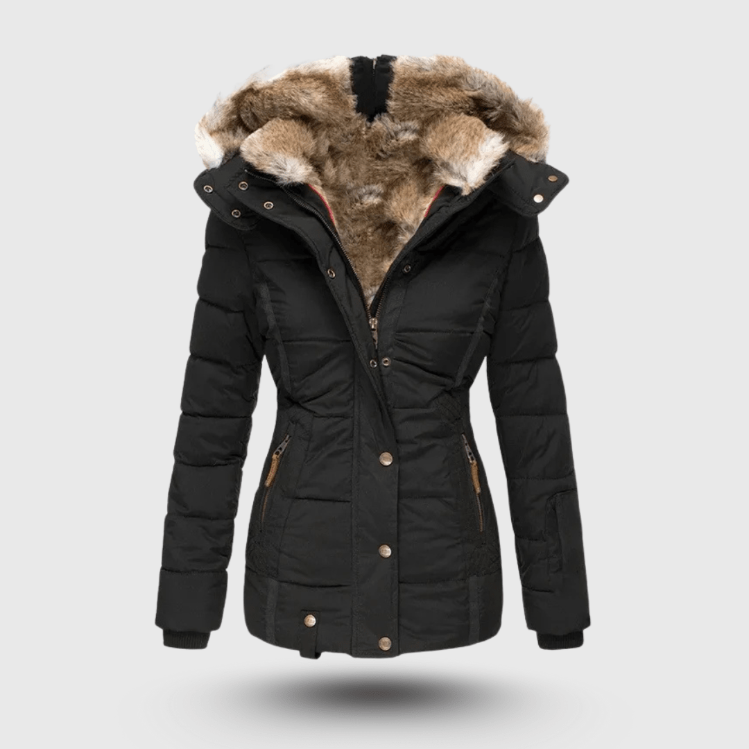 Hanne™ - Vinterjacka med Fluffig Krage och Slim Fit