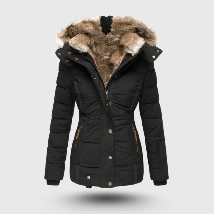 Hanne™ - Vinterjacka med Fluffig Krage och Slim Fit