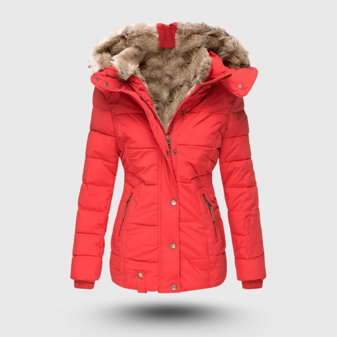 Hanne™ - Vinterjacka med Fluffig Krage och Slim Fit