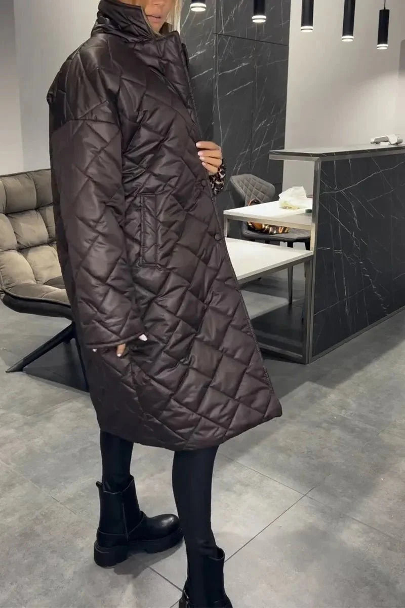 Ofira™ – Vändbar Quiltad Kappa med Leopardfoder