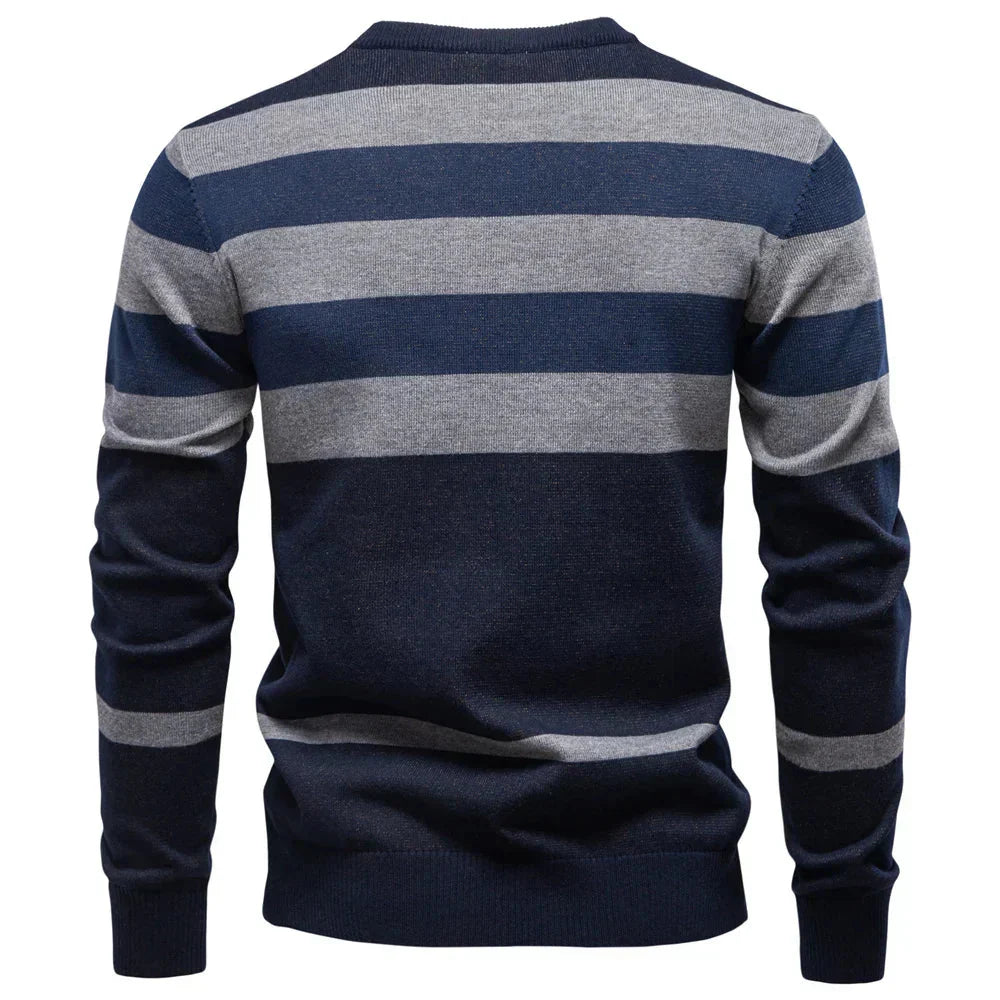 Rosenfeld | Stickad Herrpullover med Rutmönster